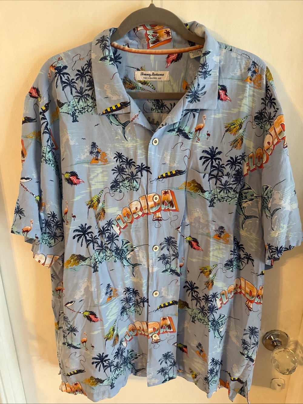 Tommy Bahama Light Blue Florida Tropical Camp Shirt